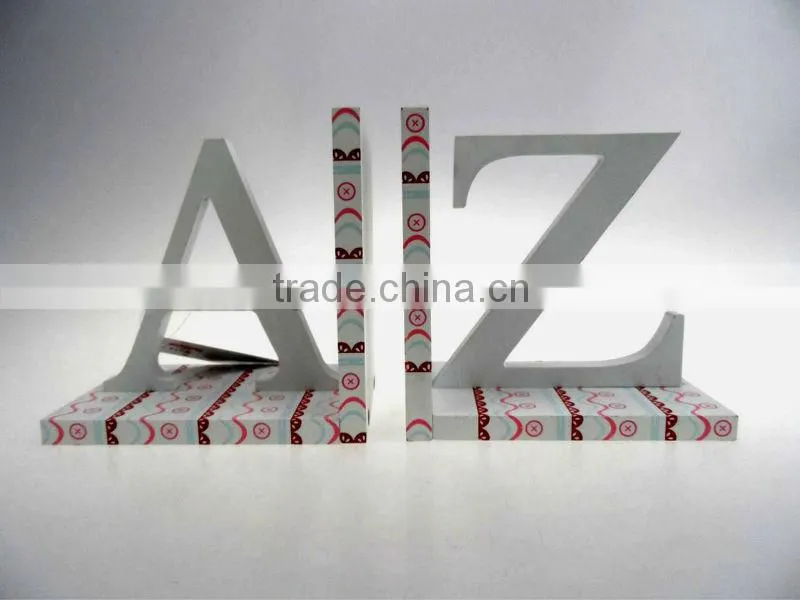 "A,Z" letter shaped MDFnew design bookends for students and kids