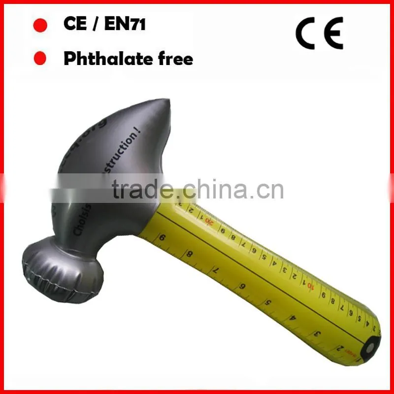 red head and yellow handle PVC large inflatable hammers with custom printing