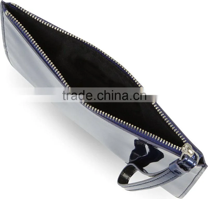Metallic Silver leather Wristlets wallet