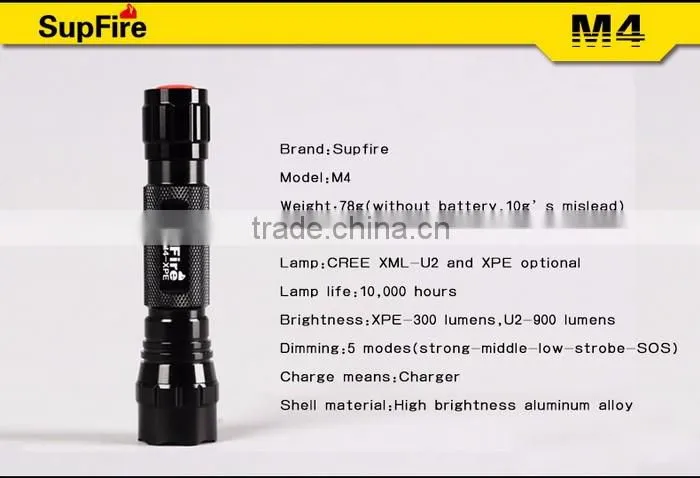 Supfire M4-U2 Rechargeable Flashlight 10W led colorful torch