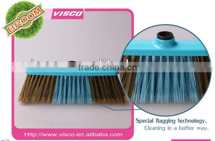 plastic broom with pvc coated wooden broom handle,VA114