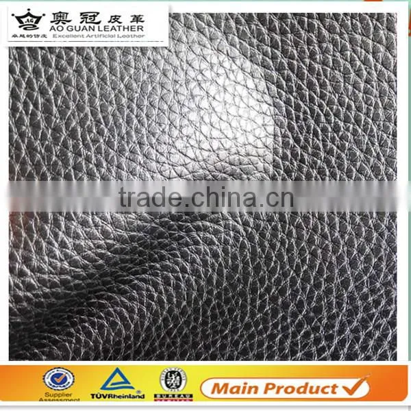 knitted backing pvc artificial leather for sofa D666