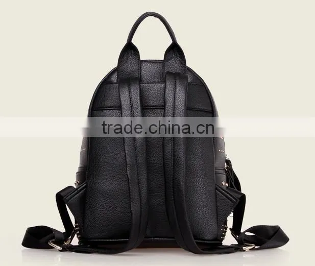 rivet decoration pu leather backpack bag custom made