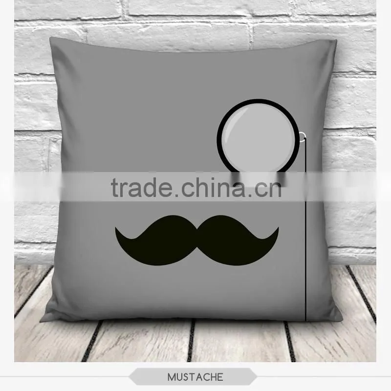 high quality fashion mustache design 3d digital print pillowcases fullprint decorative throw pillow covers seat cushion Cover