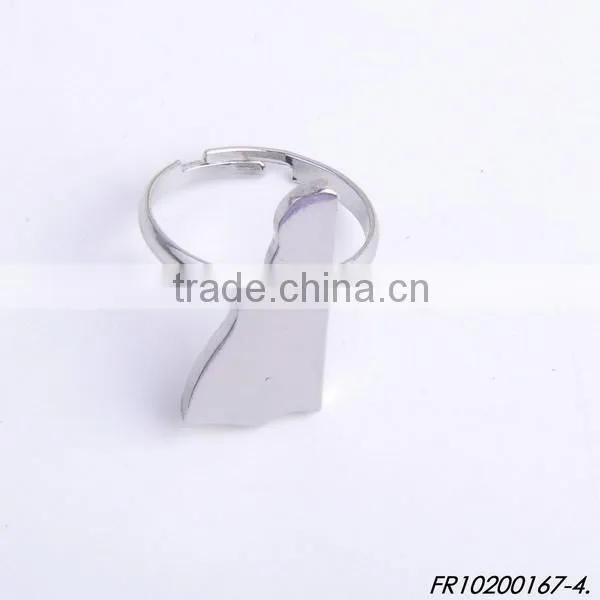 Shiny Gold and shiny silver Plating adjustable different states of usa map rings