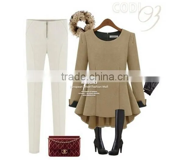 2014 new arrival long sleeve plus size wool knitted sweater for women