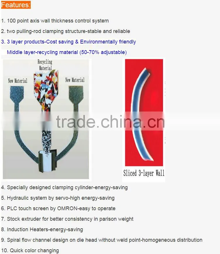 fully automatic blow moulding machine for water tanks 5000 liters three layers