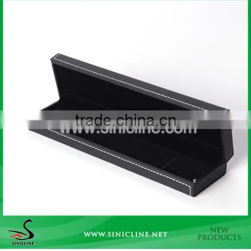Sinicline High Quality Black Leather Pen Box