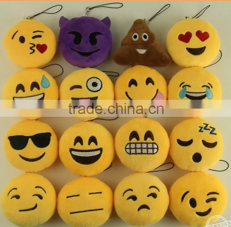 Funny emoji pillow Custom factory emoji key chain emoji key ring