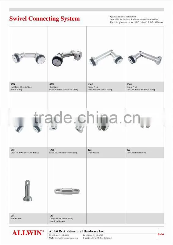stainless steel Back plate Glass standoff
