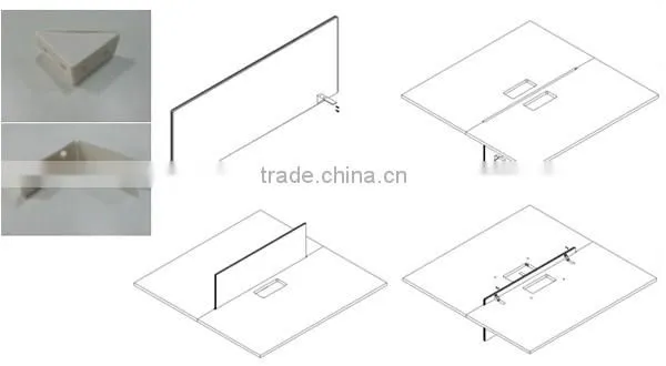 Wholesale office cubicles workstation desk with partition wall OEM China furniture factory