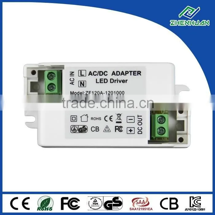 White case constant voltage 12W 12V 1A led driver with CE UL certification