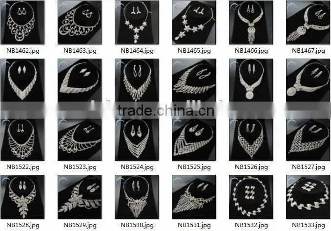 Hot sale Gorgeous crystal bridal jewelry sets rhinestone wedding jewelry sets amazing crystal sets for bride wholesale