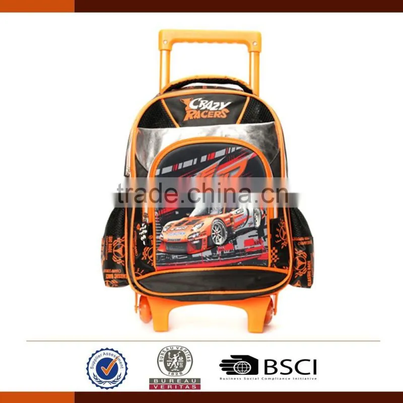 Hot sale EVA crazy racers school trolley bags for boys