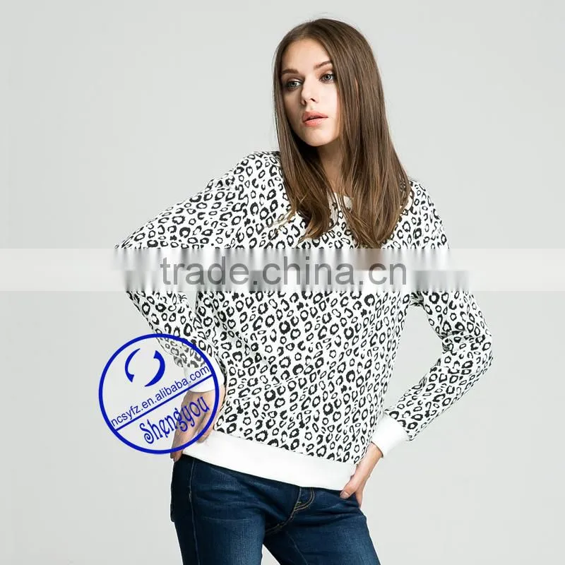 2015 high quality fashion custom womens full printed sweatshirts