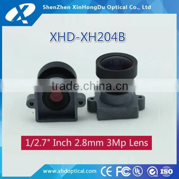 Cheap price 1/2.7 inch 3Mega-pixel 2.8mm F1.85 low distortion board m12 lens for automotive lens