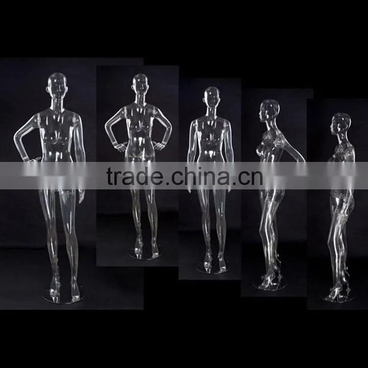 female clear plastic manneuqin, transparent lingerie mannequin