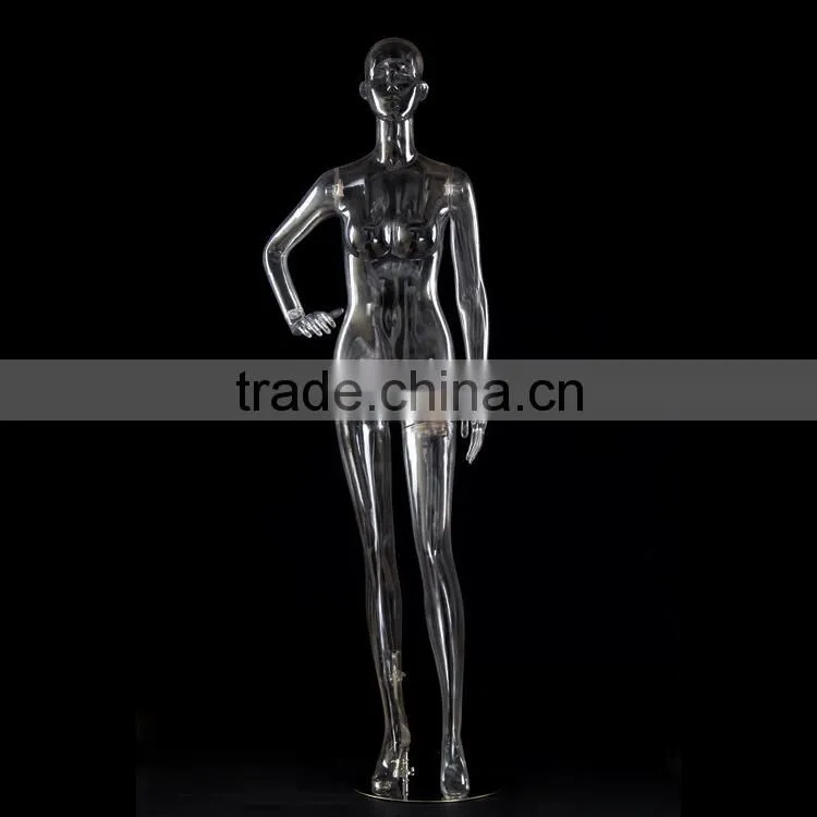 female clear plastic manneuqin, transparent lingerie mannequin