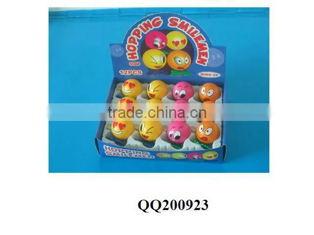 Plastic wind-up jumping expression ball
