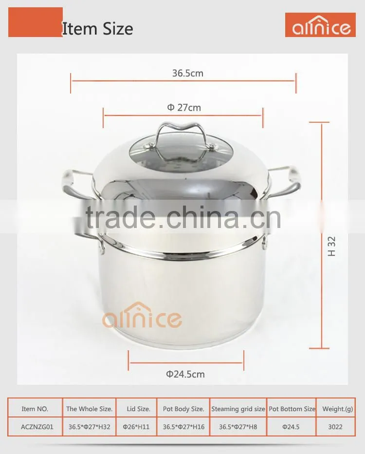 Allnice 6 Quart Pot Cookware with Pasta Insert and Lid, 18/10 Heavy Gauge Stainless Steel, Silver, Dishwasher Safe