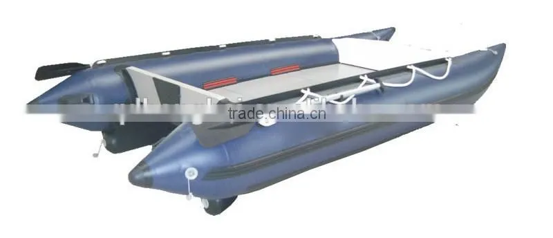 (CE) pvc red12ft inflatable catamaran boat high speed boat for sale