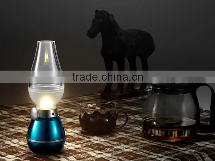 New traditional Retro Vintage LED table Lamp USB Rechargeable Blowing Control Night Light Lamp fancy Table Lamp Room Decoration