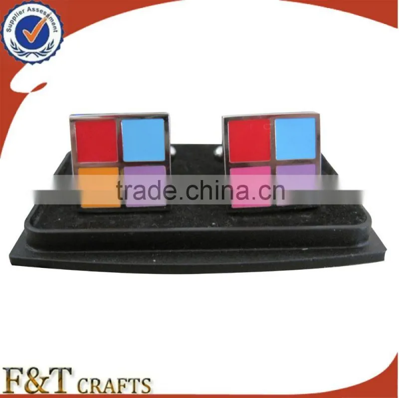 New style hot sales soft enamel epoxy plating gold metal cufflink/cufflink manufacturer