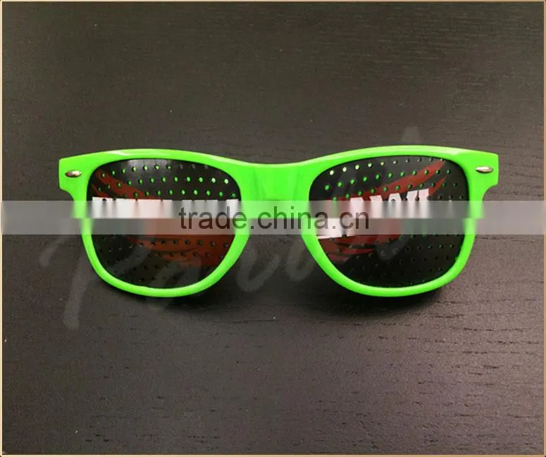 2015 party glasses with eyes custom logo printing party pinhole sunglasses
