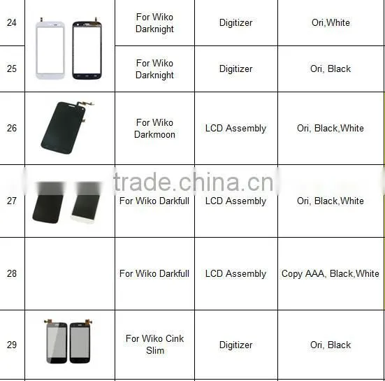 Hot Sales original touch panel for Wiko Barry, for Wiko Barry Spare Parts