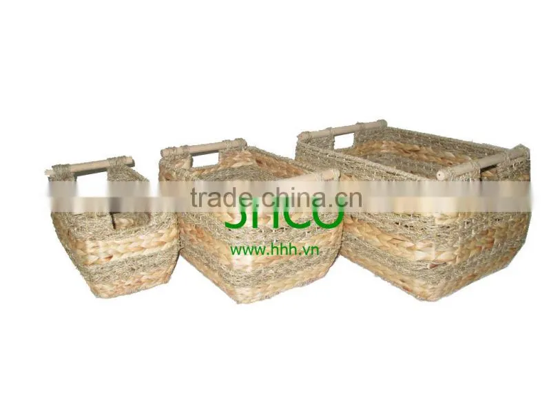2015 New Product Water Hyacinth Hamper for Home Decoration and Furniture