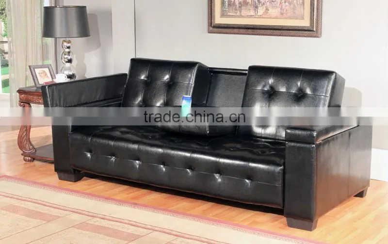 Black PU Sofa Bed