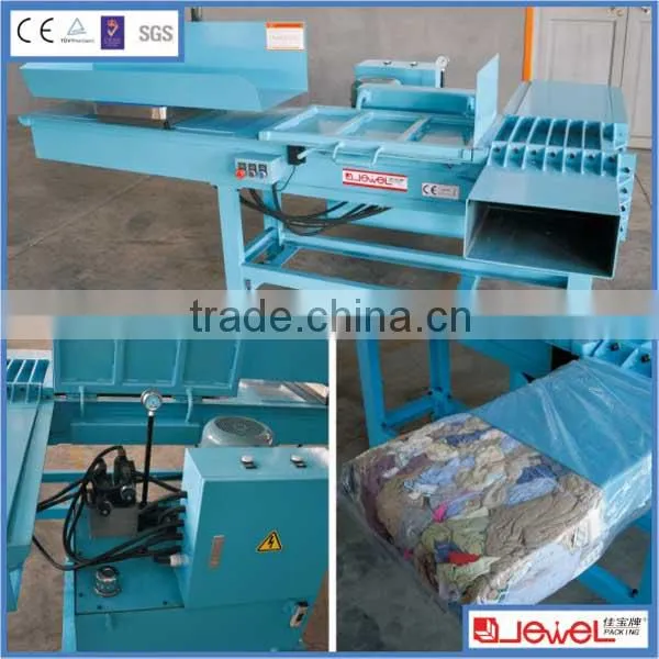 Horizontal double bagging machine wood pressing clothes bales