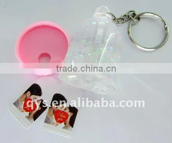Acrylic Snow Globe Photo Insert Key Chain/ Key Ring