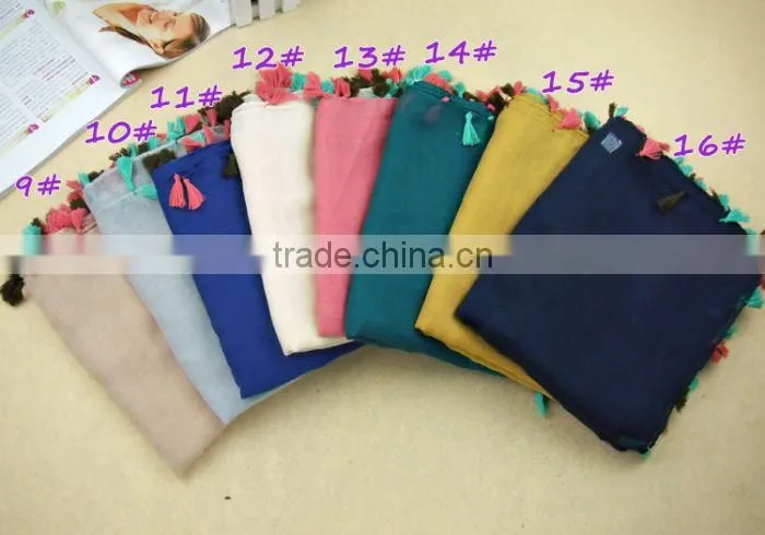 TOP Popular Plain Pure Color Women Scarf Voile Cotton Scarves 180*90 Pashmina