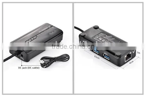 USB 3.0 Combo-Giga Ethernet 3 ports USB 3.0 Hub