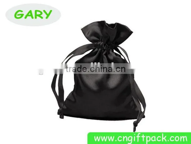 Black Satin Jewellery Gift Pouch Bag 10cmx15cm