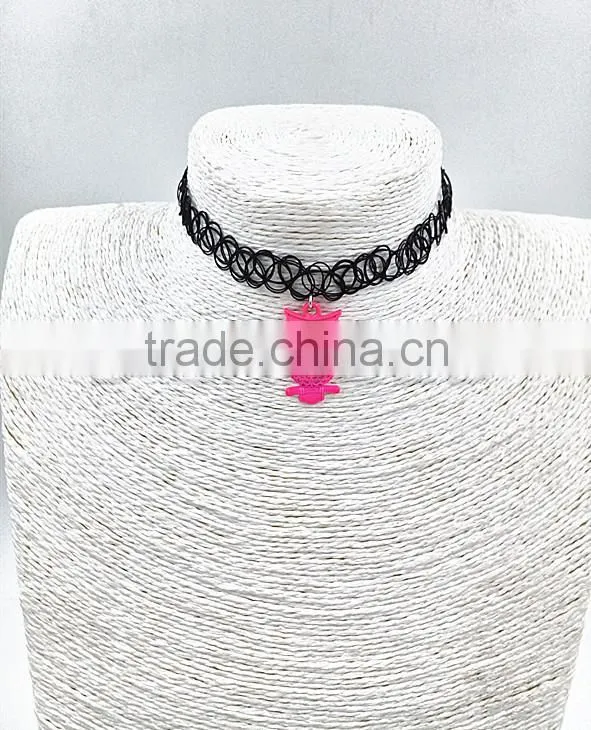 2015 Fashion Hot Sale Plastic Elastic Tattoo Necklace