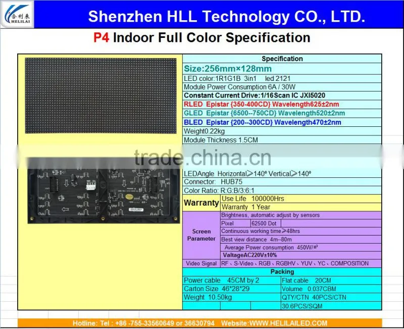 Hight brightness taxi top led display indoor full color led display P4 P5