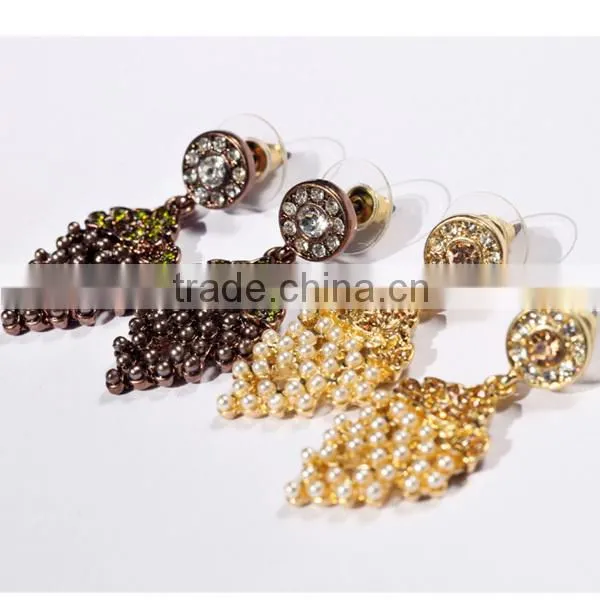 wholesale designer jewelry leaf traditional cheap pearl earrings