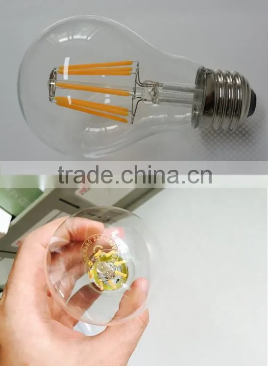 CE ROHS ERP 8W 800lm led bulb filament E27 led filament dimmable