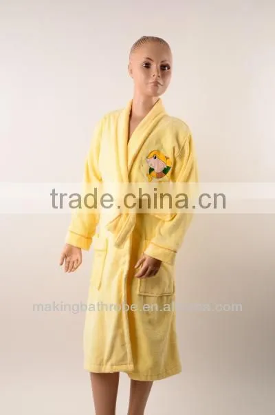 kids terry cloth bathrobes with embroidery wholesale