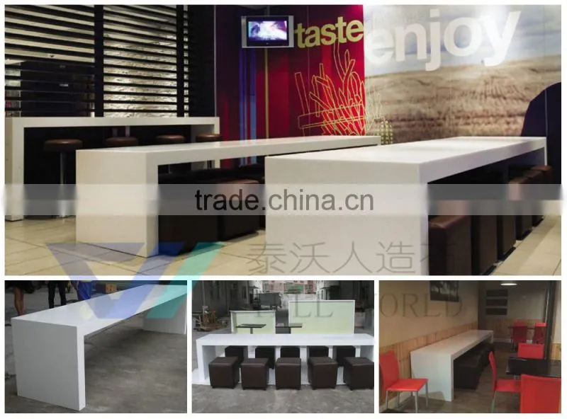 High glossy artifical marble chinese restaurant round table furniture