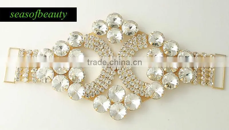 Wholesale Gold Decorative Rhinestone Trim Connector RA21J