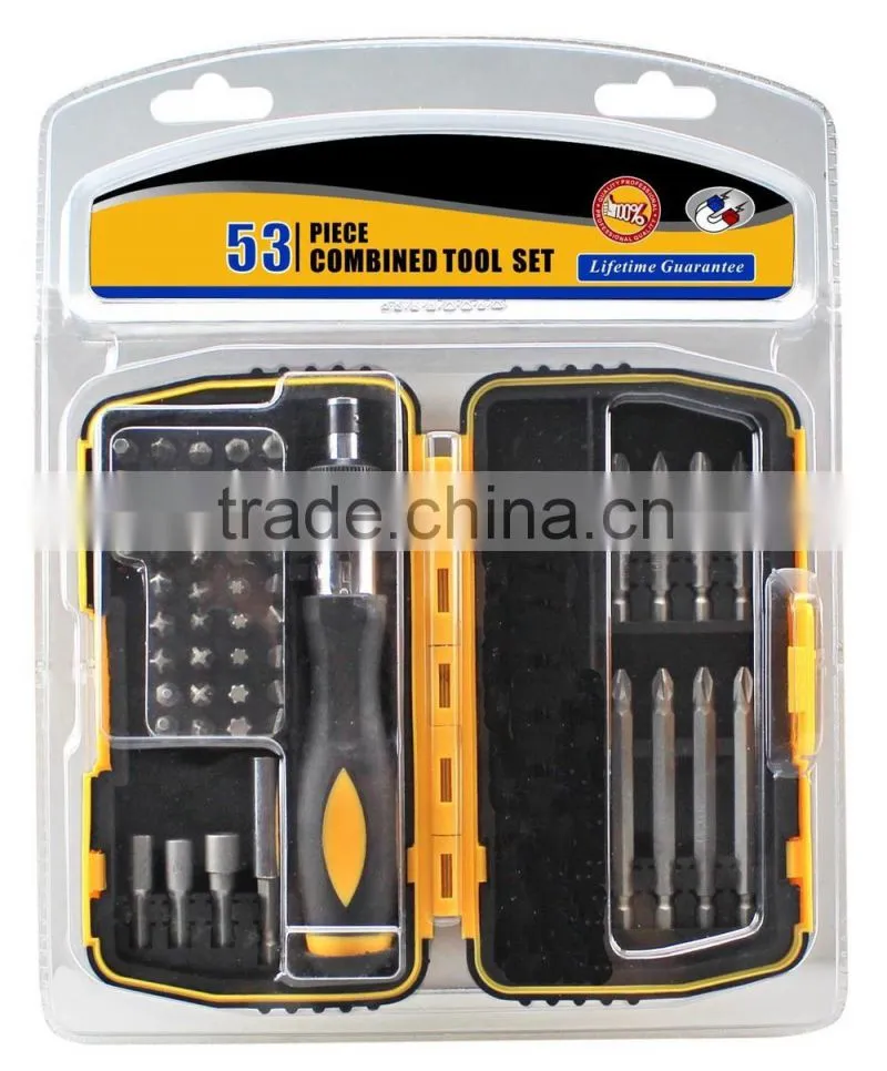 53pcs hand tool set spanner bits screwdriver set