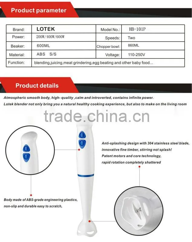 DC Motor Stick Blender