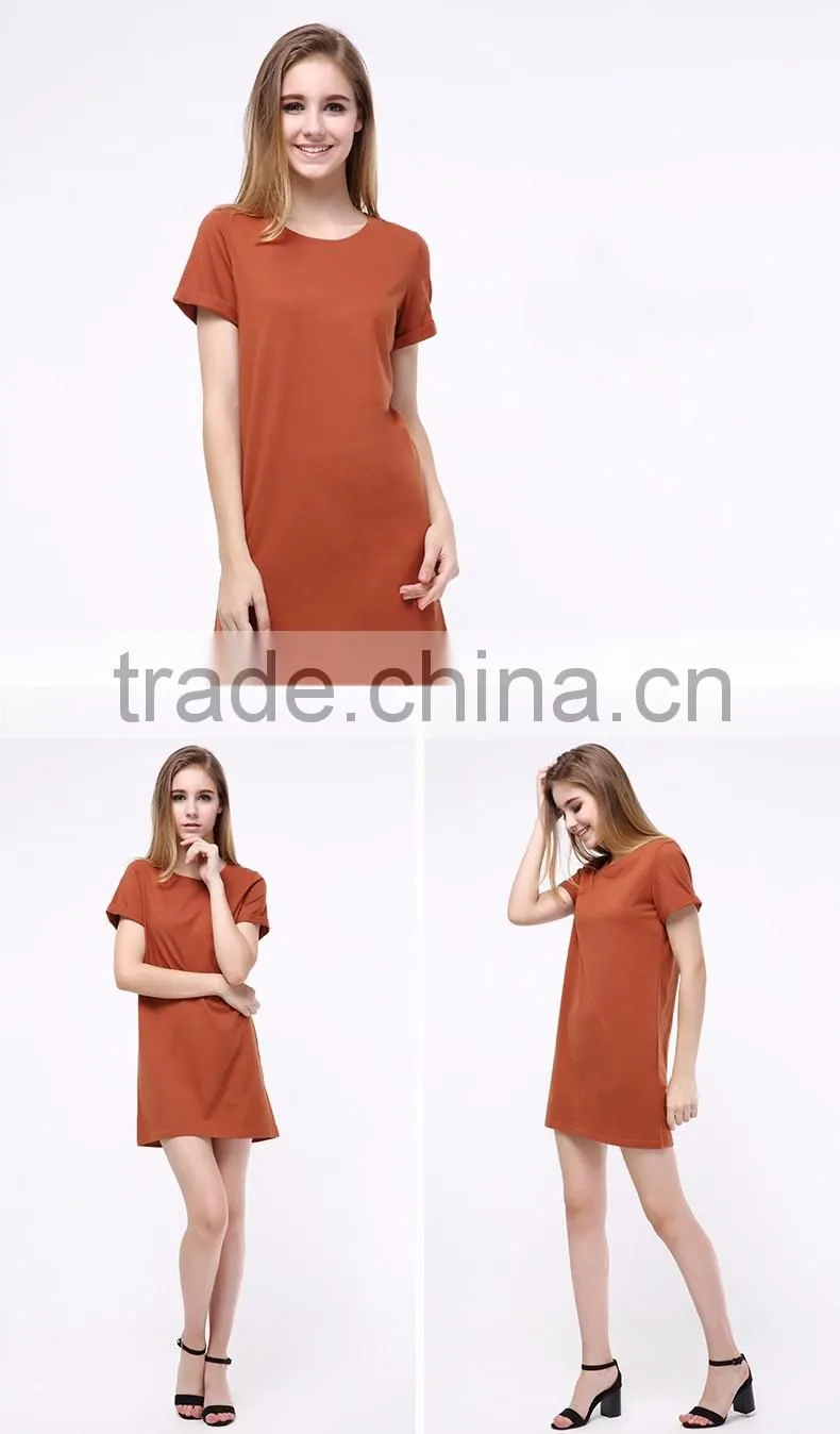 The trend of ms skirt loose round collar short sleeve skirt