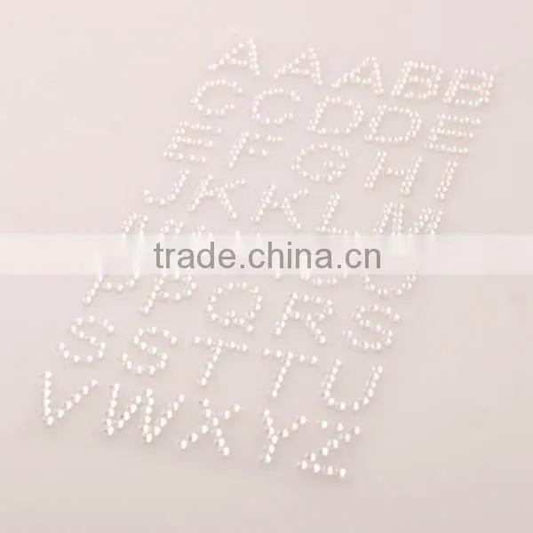 Custom high quality bling letter rhinestone sticker sheets 3d acrylic self-adhesive sticker glitter letter diamond sticker