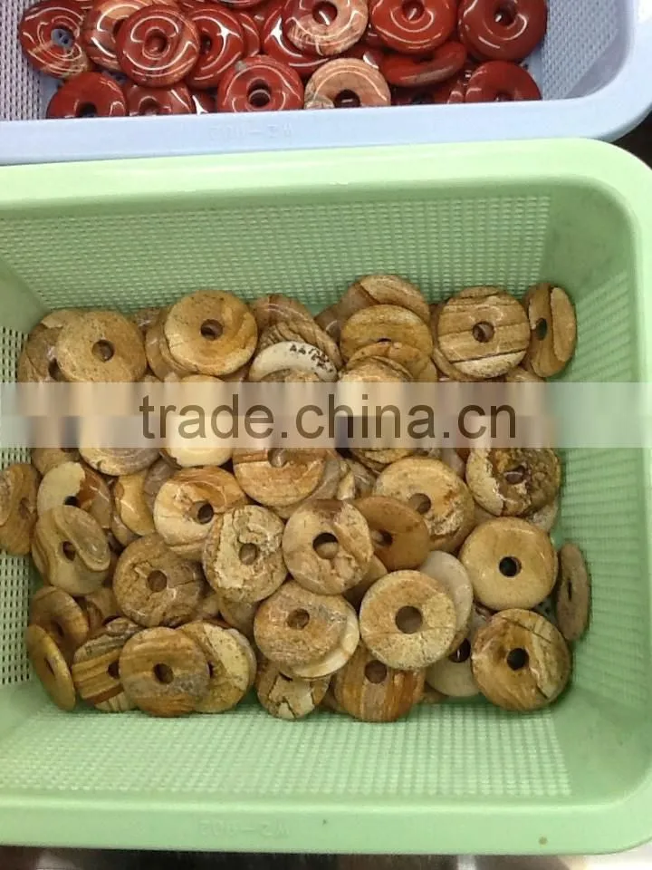 50mm round picasso jasper donut gemstone fashion pendant