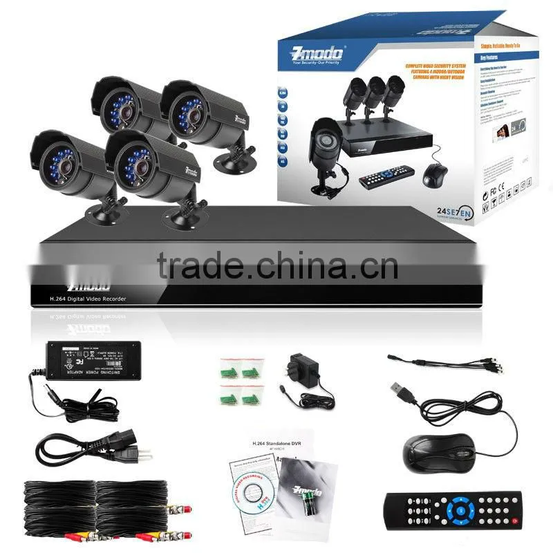 Zmodo 4CH DVR 600TVL Outdoor Surround View Camera System