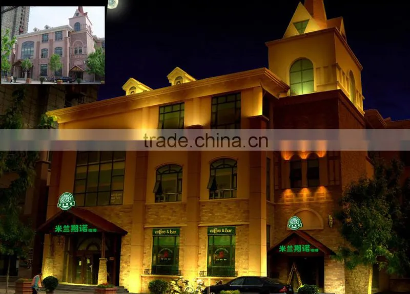 10w warm yellow led flood light for building decoration lighting